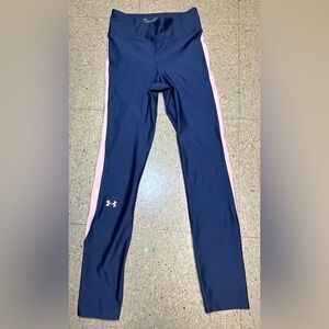 Under Armour Girls Legging Athletic Compression Stretch Heat Gear Purple Pink XS